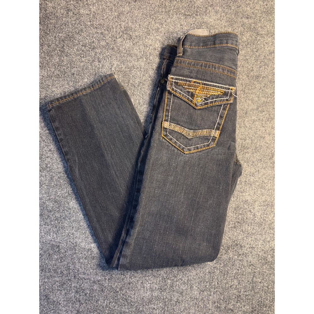 Hawk Premium American Jeans Womens 12 Black Denim Double Stitch 5-Pocket Design‎
